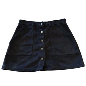 Forever 21 Women's Black Faux Suede Mini Skirt Size S Casual